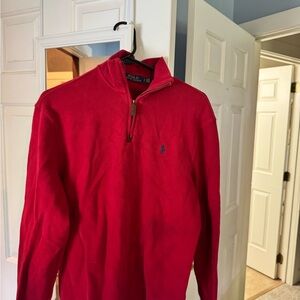 Polo by Ralph Lauren Red Zip Up Sweater